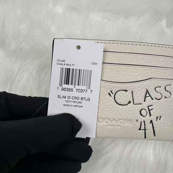 Coach Slim Id Card Case With Sketch Print In Leather/Chalk Multi CAJ48 NWT - Picture 4 of 4